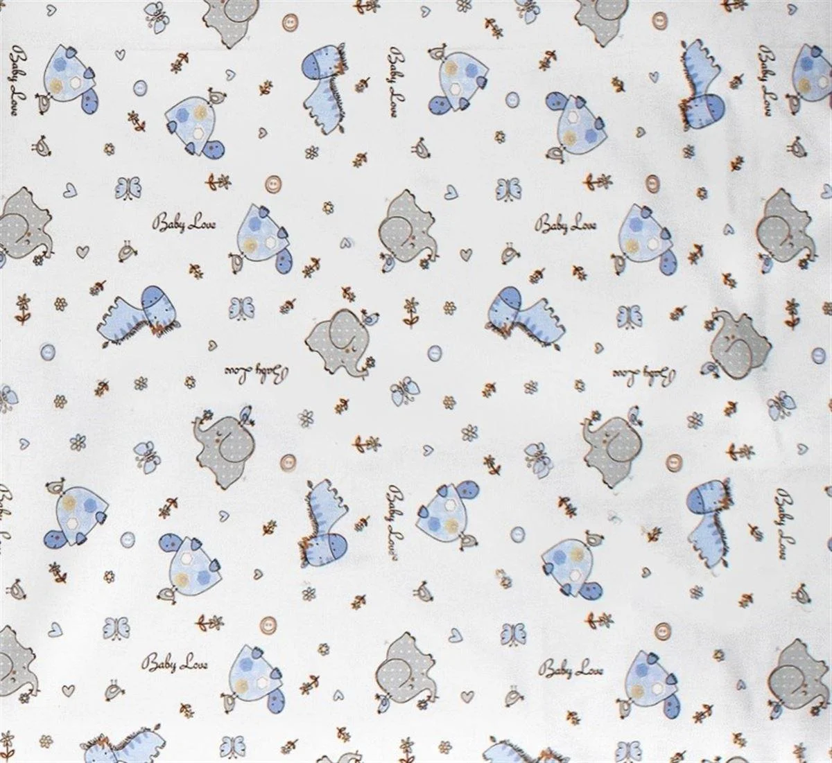 Φωτογραφία προϊόντος: DIMcol Πάνα Φανέλα bebe Elephant 074 80X80 White-Sky Blue 100% Cotton Flannel
