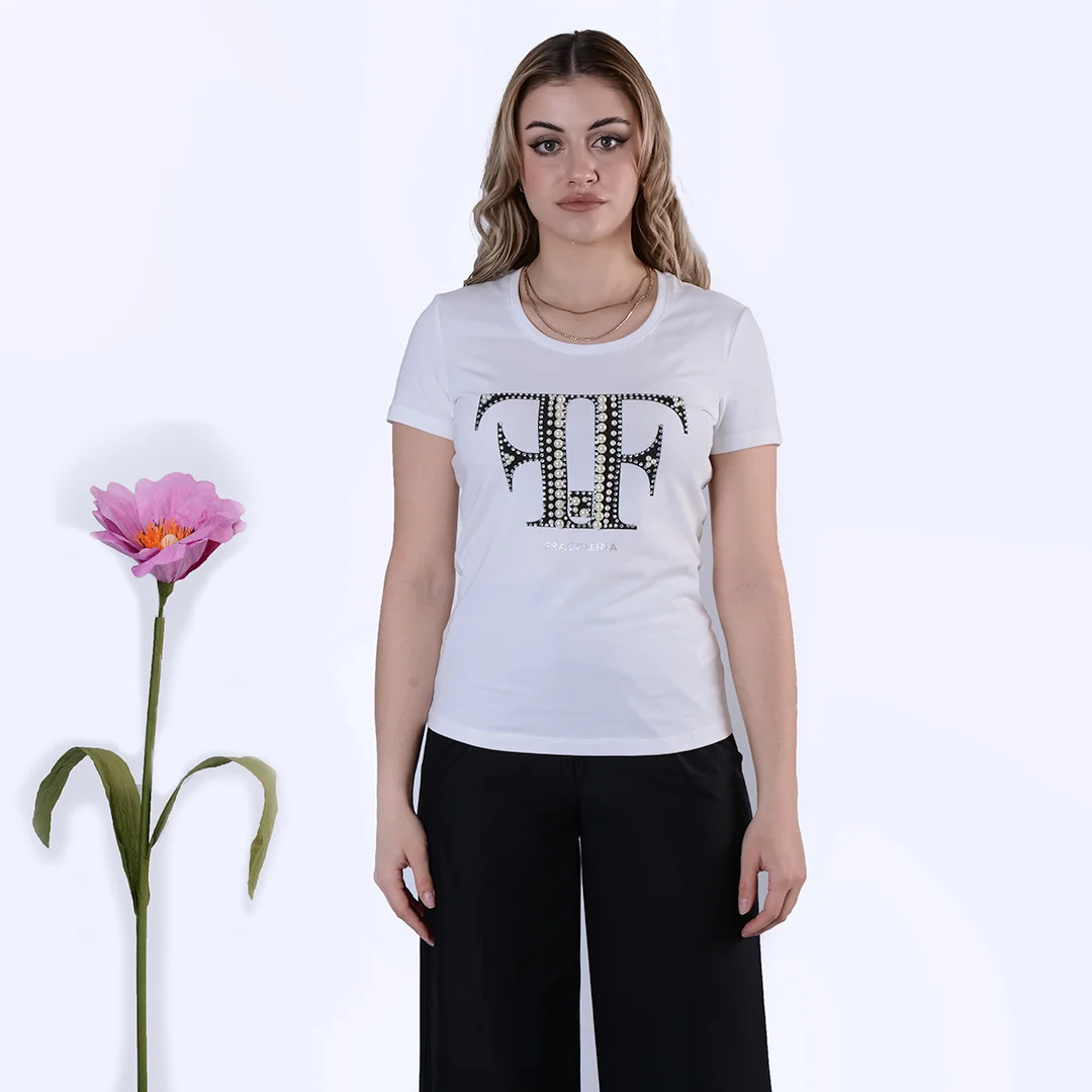 Φωτογραφία προϊόντος: Fracomina Slim T-shirt Perle FR24WT3002J401N5 278 White