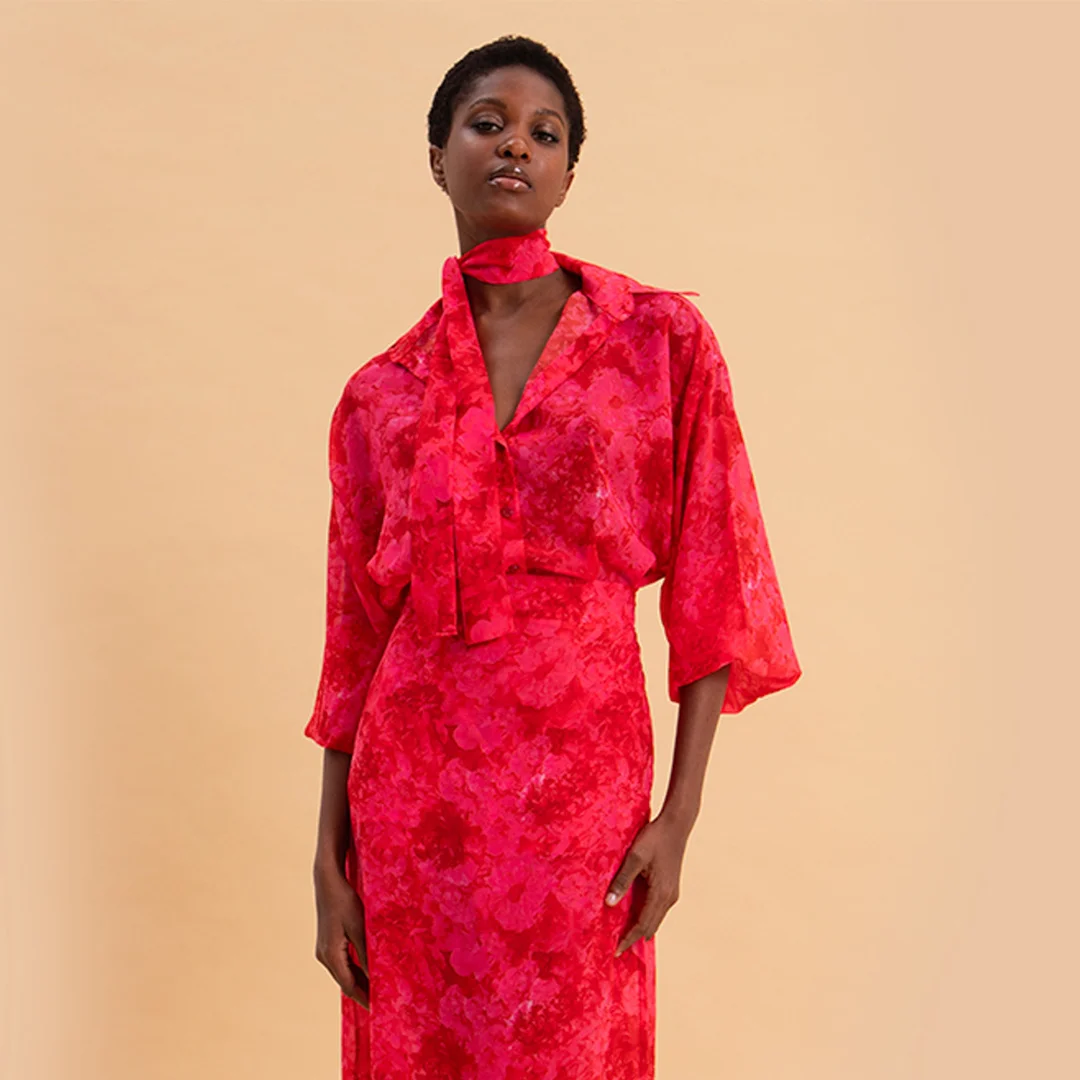 Φωτογραφία προϊόντος: Eveleya Ruby rose Shirt Ruby Red - Pink Floral