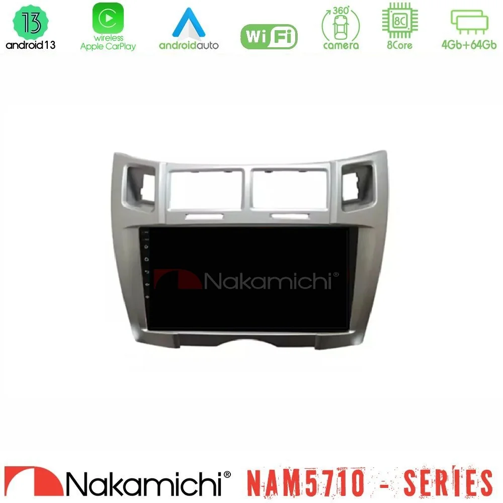 Φωτογραφία προϊόντος: Nakamichi NAM5710 Series 8Core Android13 4+64GB Toyota Yaris Navigation Multimedia Tablet 9 (Ασημί Χρώμα)