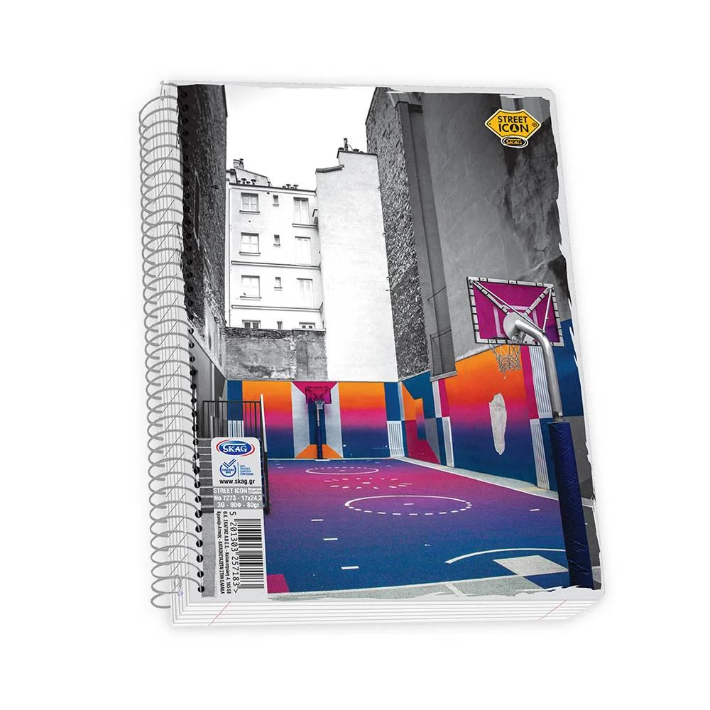 Φωτογραφία προϊόντος: ΤΕΤΡΑΔΙΟ ΣΠΙΡΑΛ STREET ICONS 17X25 cm 4 ΘΕΜΑΤΑ SKAG