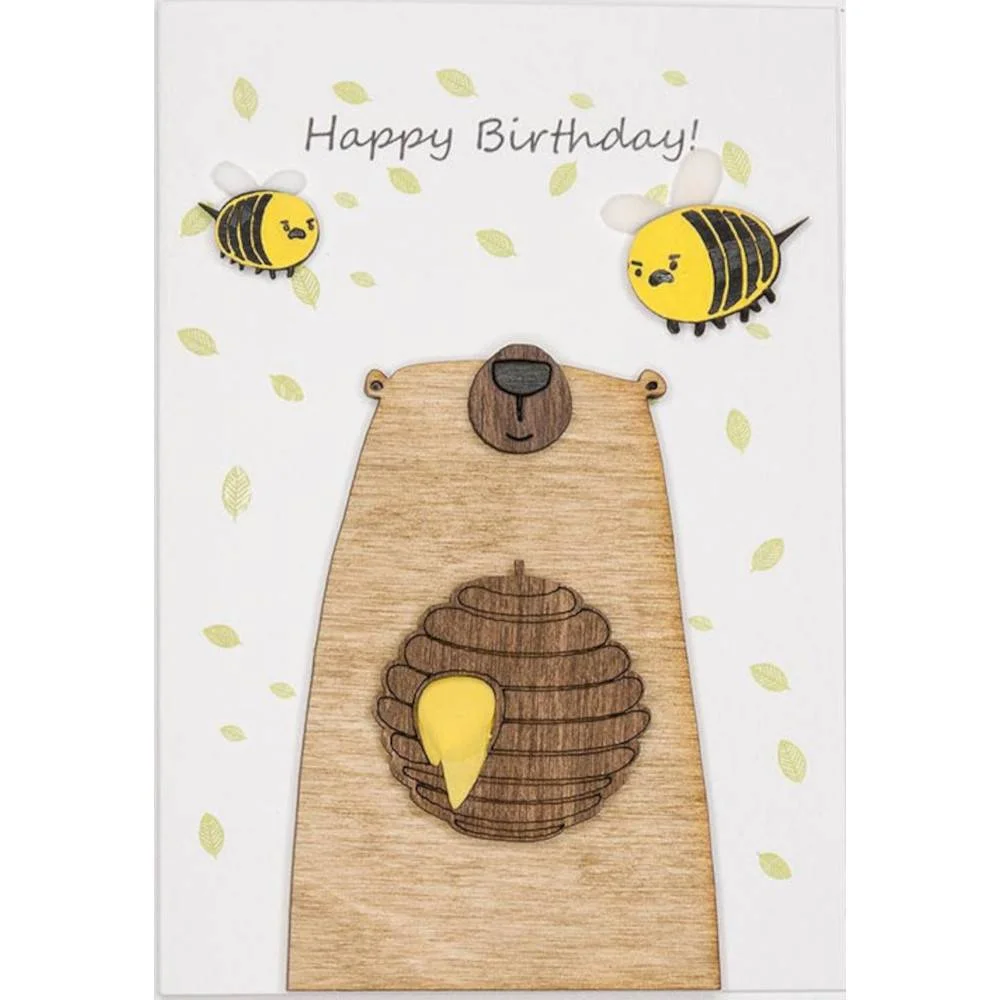 Φωτογραφία προϊόντος: PESKOVOI ΕΥΧΕΤΗΡΙΑ ΚΑΡΤΑ "HAPPY BIRTHDAY" - ΜΕΛΙΣΣΕΣ