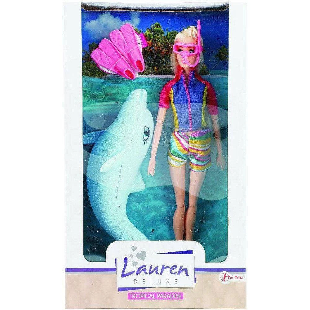 Φωτογραφία προϊόντος: FTOI-TOYS LAUREN ΚΟΥΚΛΑ ΔΥΤΗΣ ΜΕ ΔΕΛΦΙΝΙ GLITTER