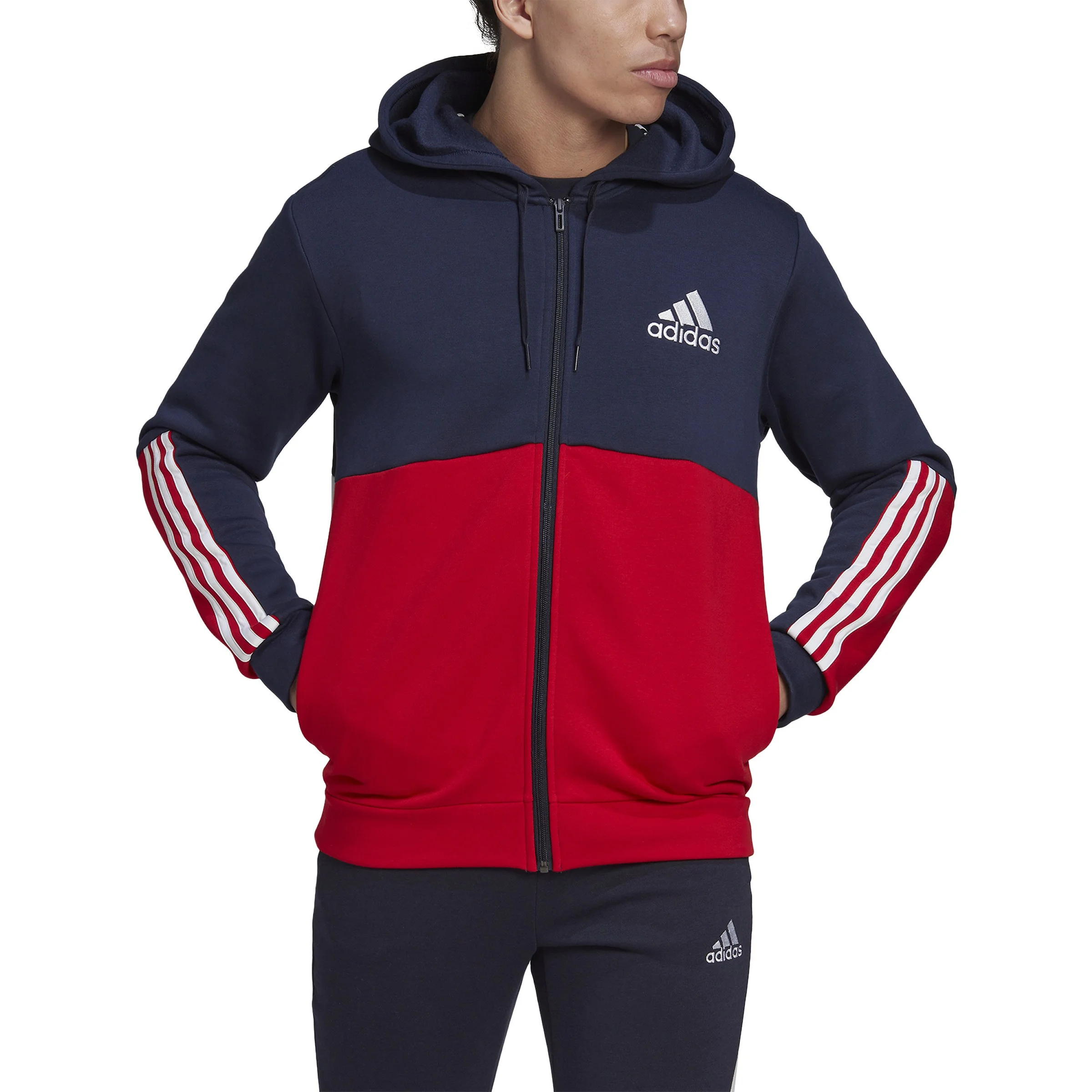 Φωτογραφία προϊόντος: Adidas Essentials Colorblock Fleece Full-Zip Hoodie HK2880 Μπλε
