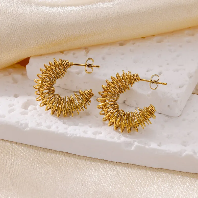 Φωτογραφία προϊόντος: Peach Jewelry Peach Jewerly Γυναικεία Σκουλαρίκια Με Ιδιαίτερο Σχεδιασμό Από Ανοξείδωτο Ατσάλι 304 Επιχρυσωμένα 18Κ
