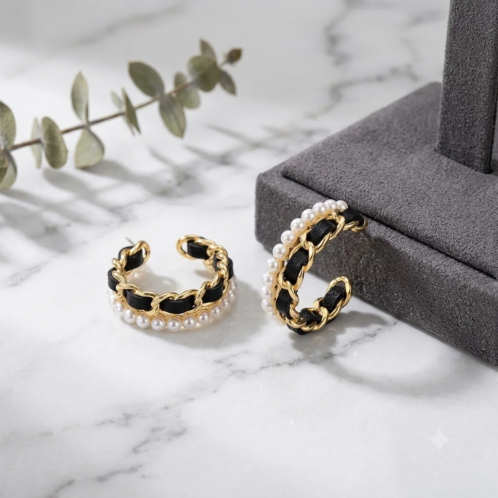 Φωτογραφία προϊόντος: Peach Jewelry Peach Jewerly Γυναικεία Σκουλαρίκια Κρικάκι Από Ατσάλι Επιχρυσωμένα Με Πέρλες