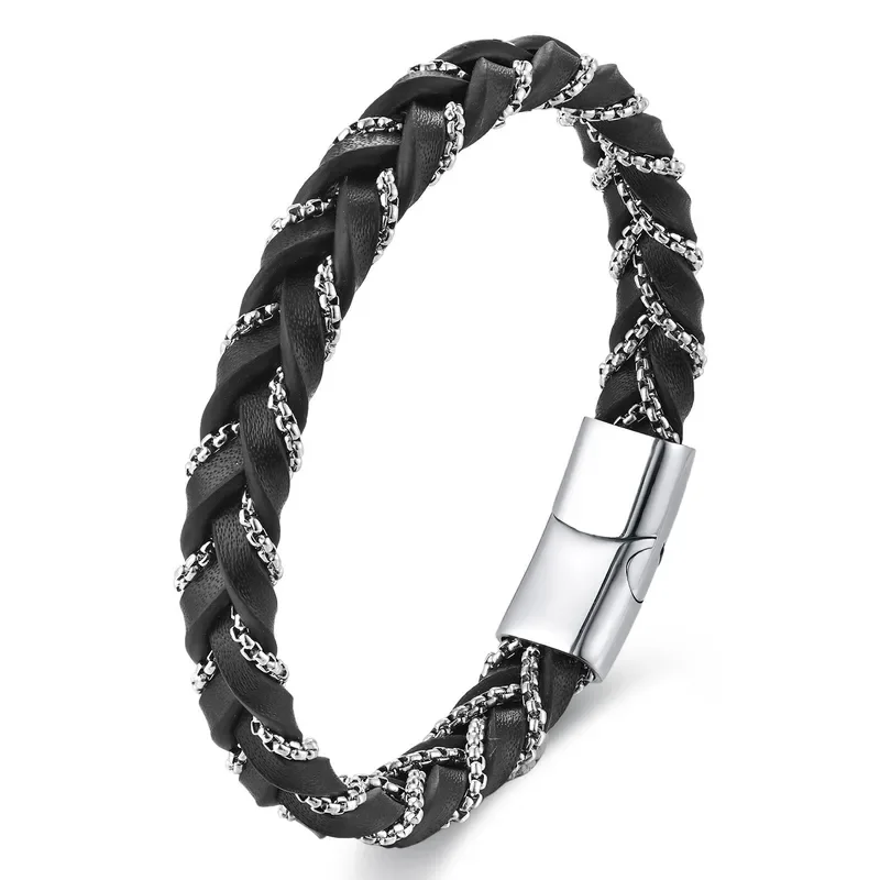 Φωτογραφία προϊόντος: Peach Jewelry Ανδρικό Βραχιόλι Πλεκτό Μαύρο-Ασημί