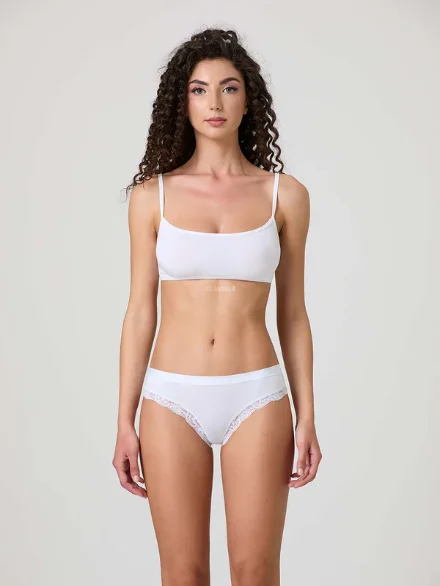 Φωτογραφία προϊόντος: JADEA ΒΑΜΒΑΚΕΡΟ BIKINI ΜΕ ΔΑΝΤΕΛΑ - ΛΕΥΚΟ