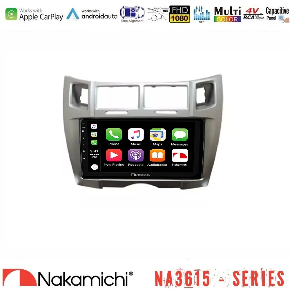 Φωτογραφία προϊόντος: Nakamichi NA3615 Series Με Wireless Carplay & Android Auto Toyota Yaris Media Station Tablet 9 (Ασημί Χρώμα)