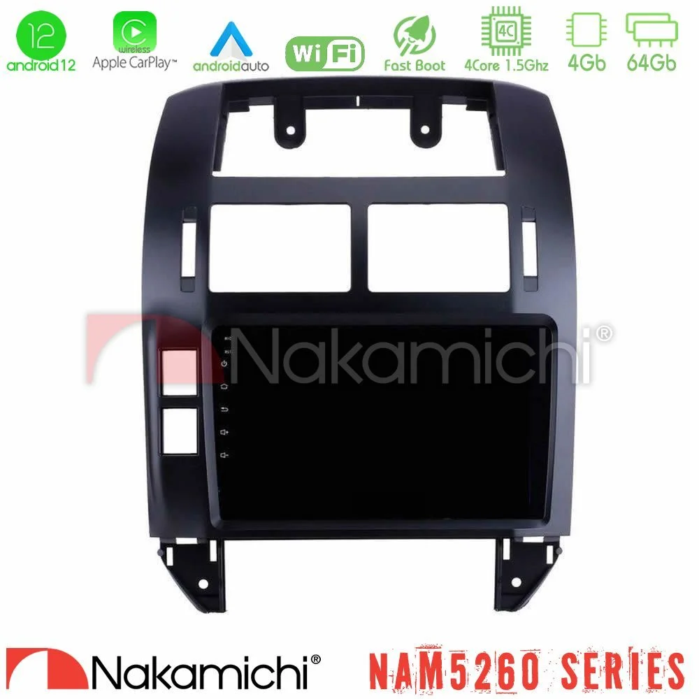 Φωτογραφία προϊόντος: Nakamichi NAM5260 Series 4Core Android12 4+64GB VW Polo 2002-2009 Navigation Multimedia Tablet 9 Με Carplay & Android Auto