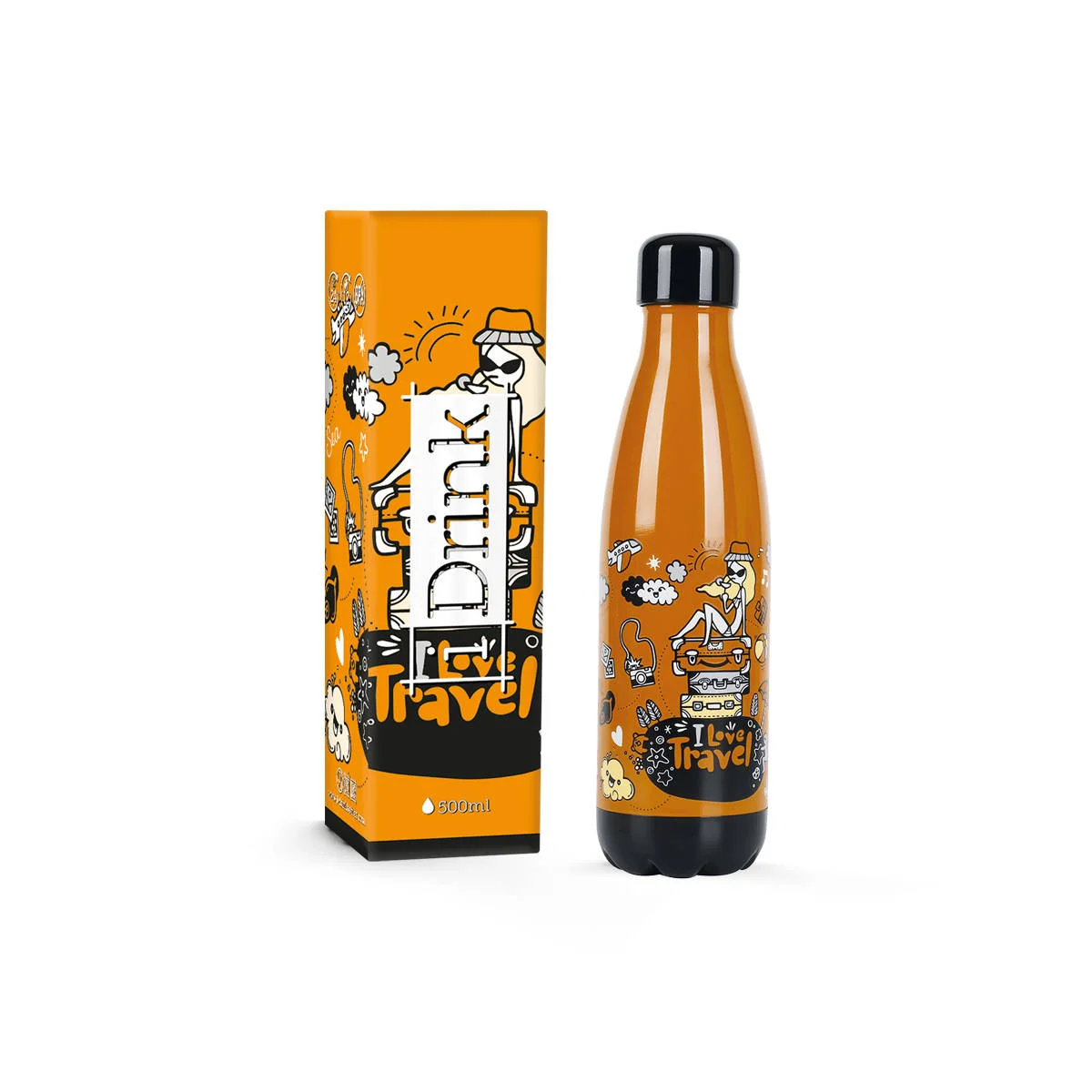 Φωτογραφία προϊόντος: i-TOTAL ΠΑΓΟΥΡΙ i DRINK ID0049 THERM BOTTLE 500ml TRAVEL DOODLE