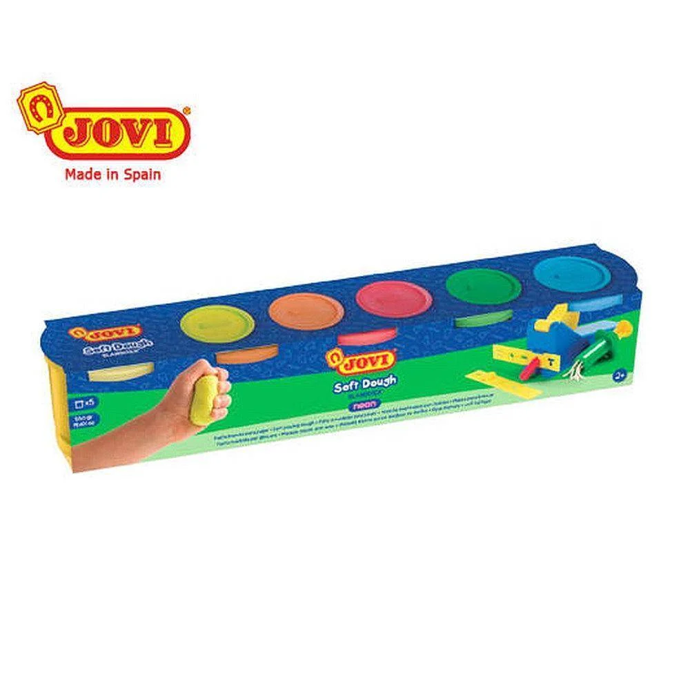 Φωτογραφία προϊόντος: JOVI SOFT DOUGH 5 ΧΡΩΜΑΤΑx110gr FLUO
