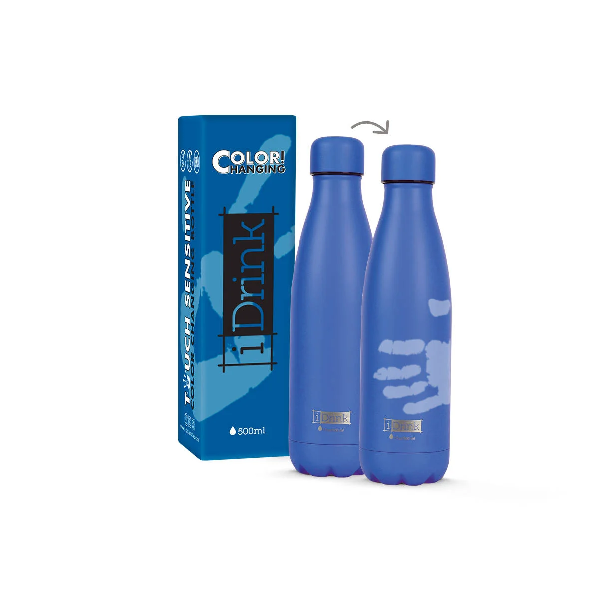 Φωτογραφία προϊόντος: i-TOTAL ΠΑΓΟΥΡΙ i DRINK ID0045 CHANGE COLORS BOTTLES 500ml BLUE