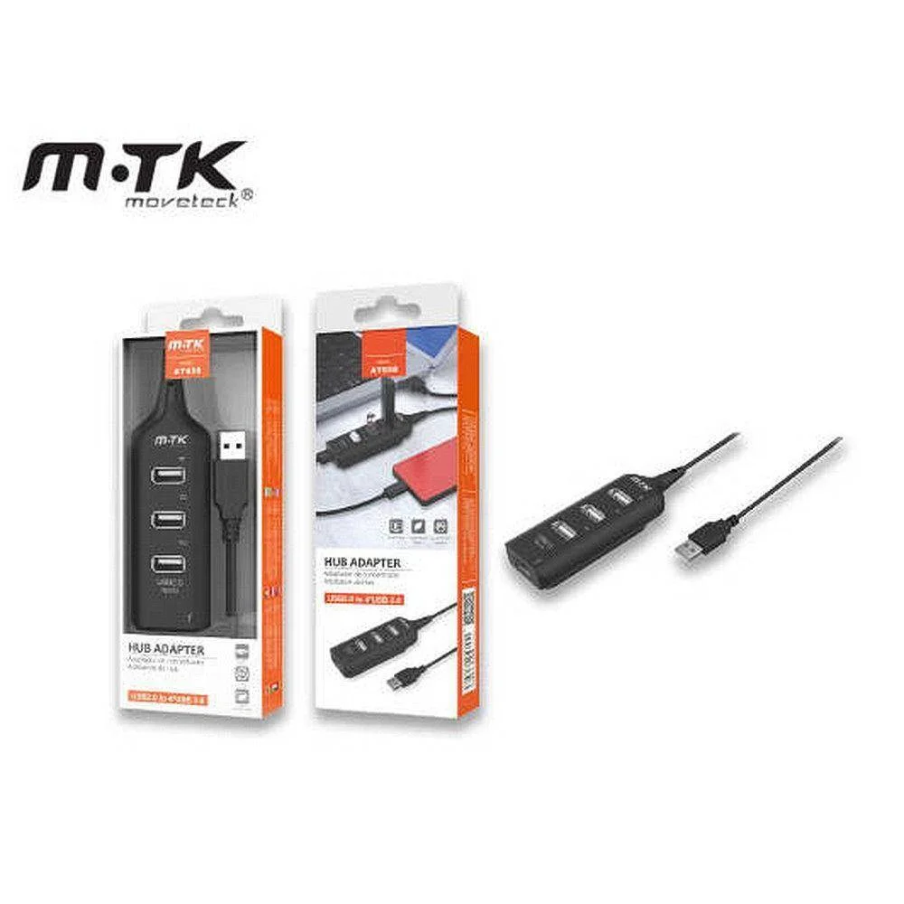 Φωτογραφία προϊόντος: MTK HUB 4 ΘΗΡΩΝ USB 2.0 AT658 ΜΑΥΡΟ