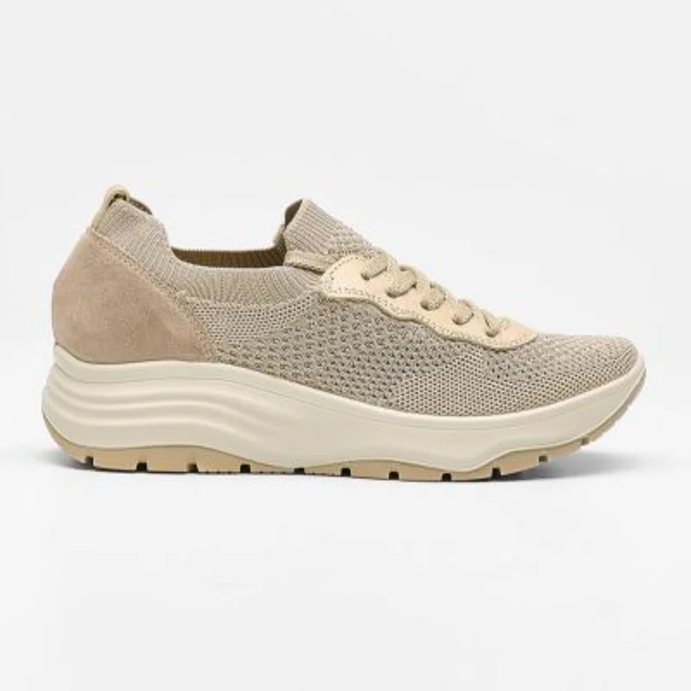 Φωτογραφία προϊόντος: Imac Sneakers Γυναικείο ύφασμα/δέρμα Nubuck Μπεζ IMA/756370 PLATINO