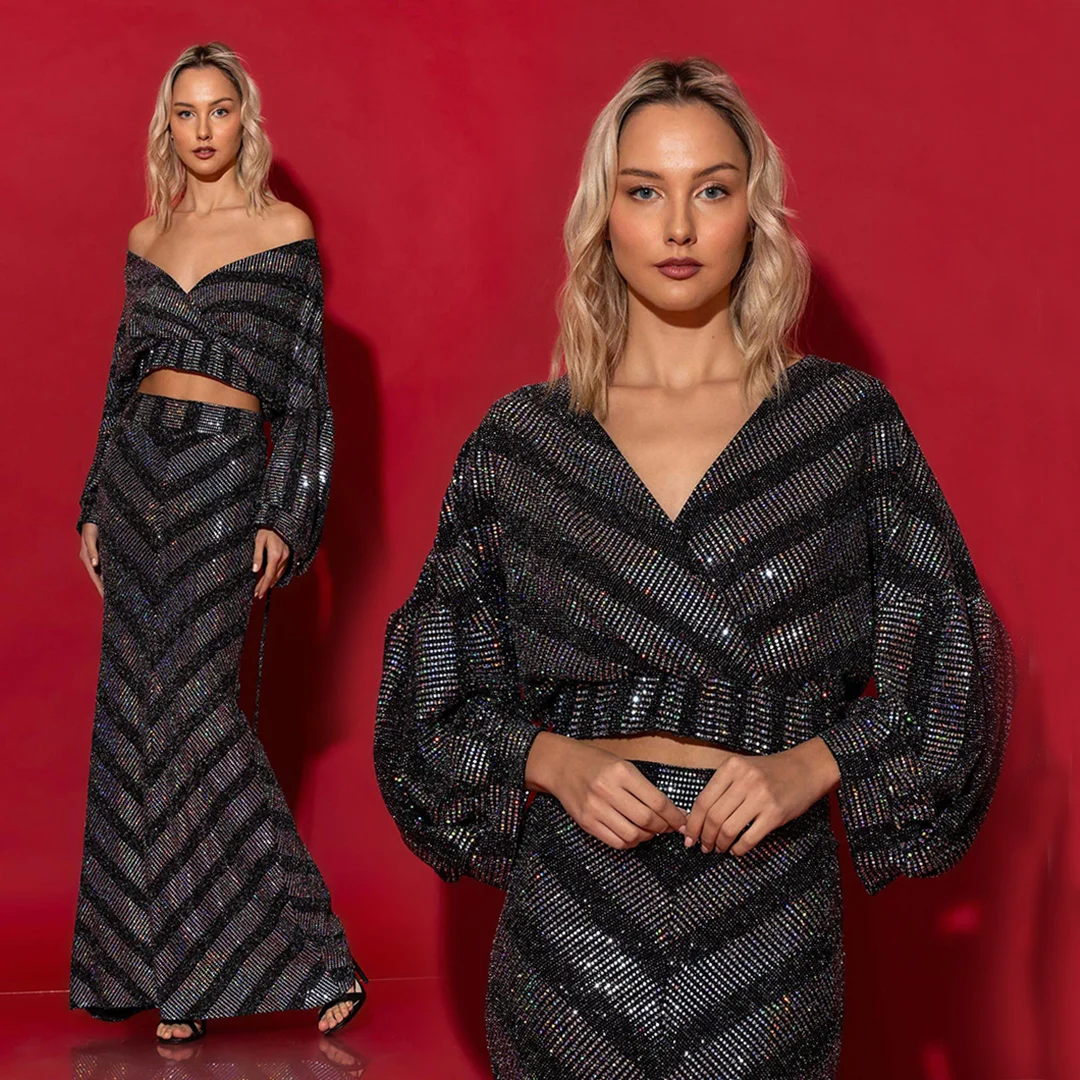 Φωτογραφία προϊόντος: C-ΤHROU C-throu Sequins Top Tania 2434005 Silver - Black