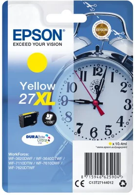 Φωτογραφία προϊόντος: Ink Epson 27XL C13T27144010 Yellow Crtr -1100Pgs - 10.4ml - C13T27144012