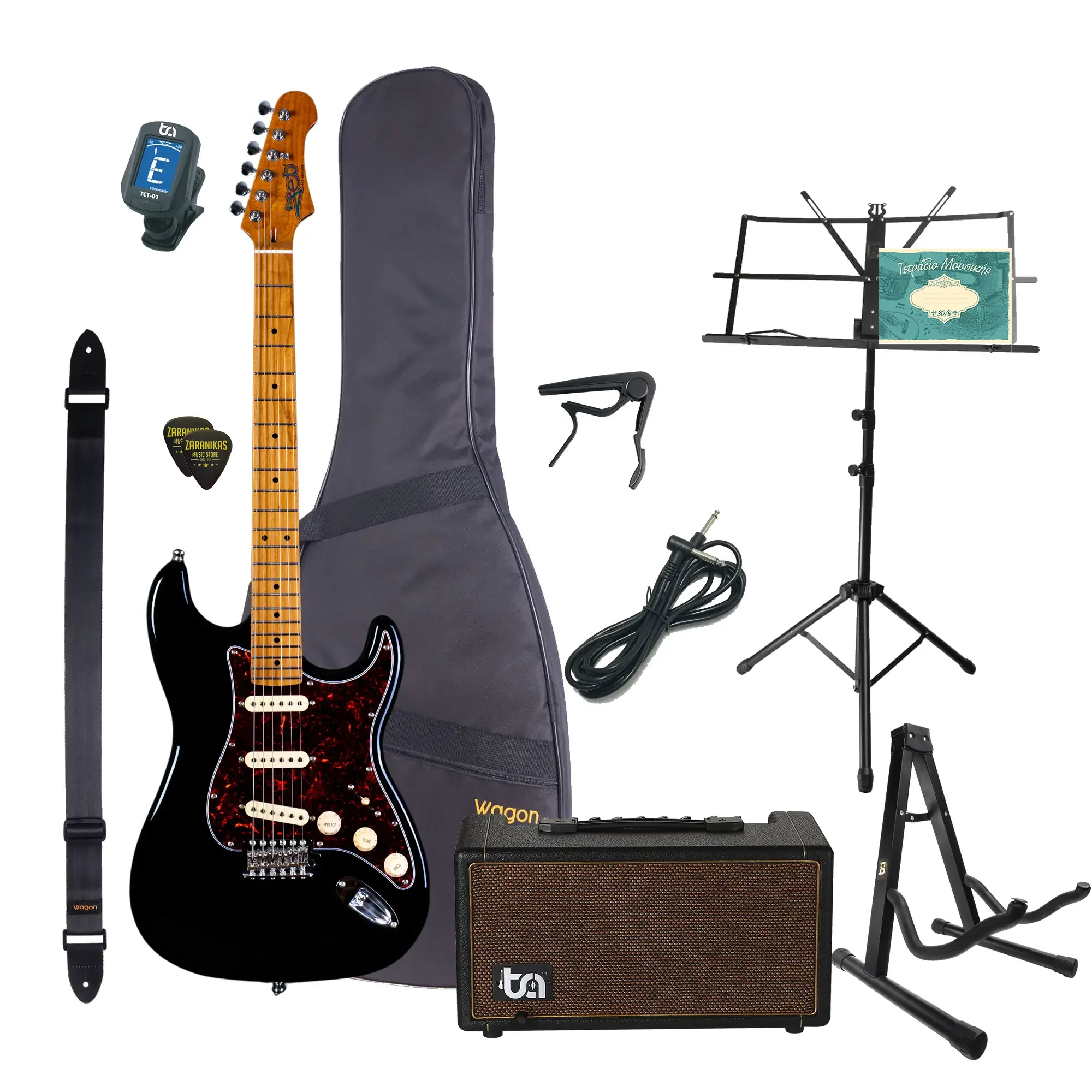 Φωτογραφία προϊόντος: JET Guitars JET JS-300 BK Stratocaster Ηλεκτρική Κιθάρα Black Ultimate Πακέτο