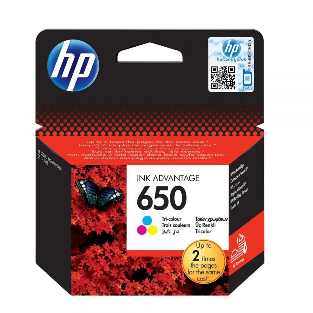 Φωτογραφία προϊόντος: Hewlett Packard Ink HP No 650 Tri-Color Ink Crtr - CZ102AE