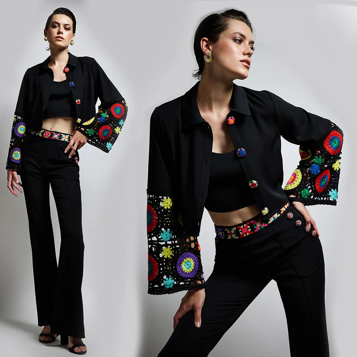 Φωτογραφία προϊόντος: Twins Fantasy Shirt With Knitted Details T4518 Black