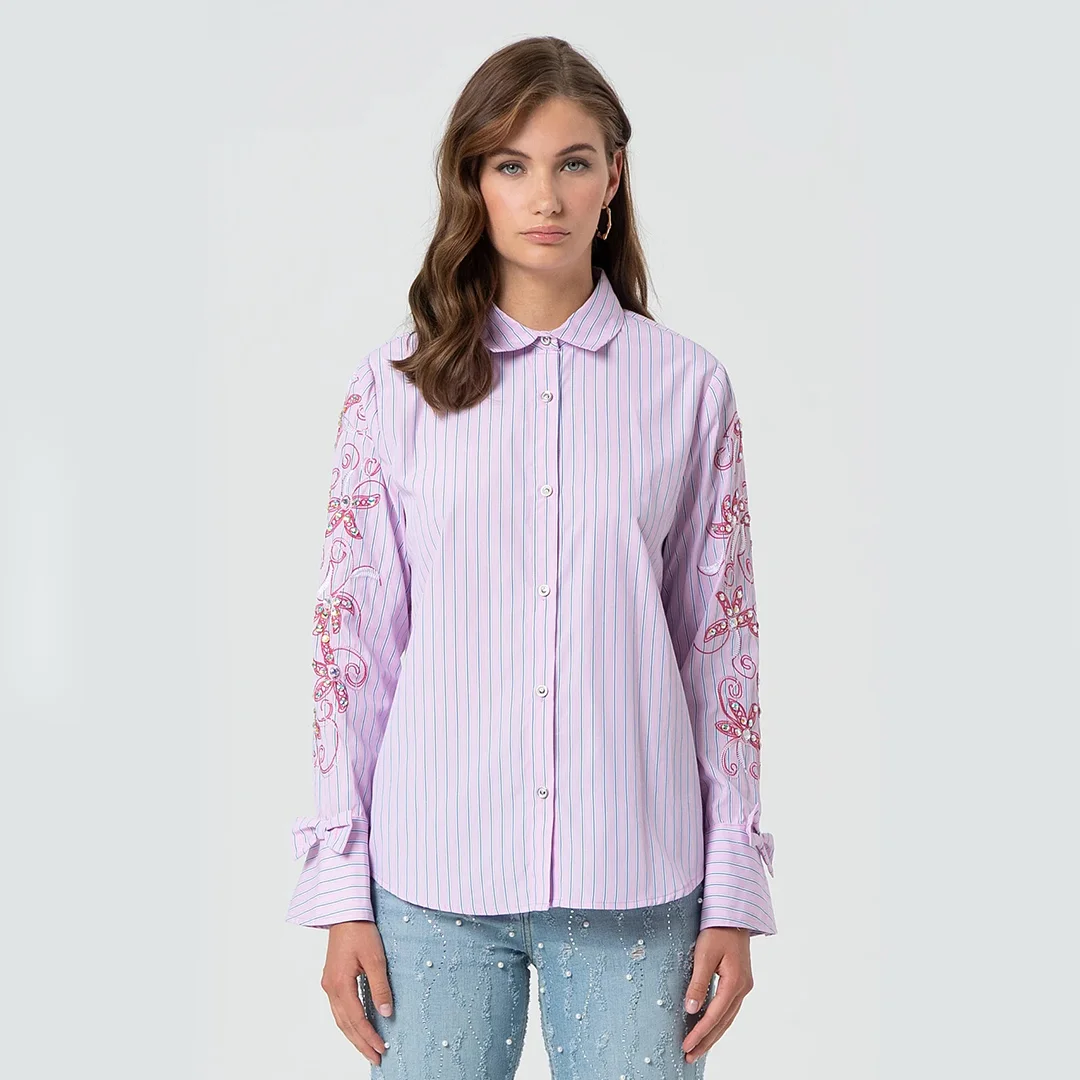 Φωτογραφία προϊόντος: Fracomina Embellished Shirt FR25ST6012W696N8 238 Pink