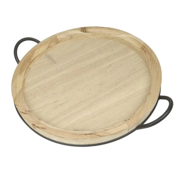 Φωτογραφία προϊόντος: ED Collection ΔΙΣΚΟΣ ΞΥΛΙΝΟΣ BOHO ΜΕ ΜΕΤΑΛΛΙΚΉ ΒΑΣΗ ΚΑΙ ΛΑΒΕΣ Η.4 Δ.40CM ΦΥΣΙΚΟ