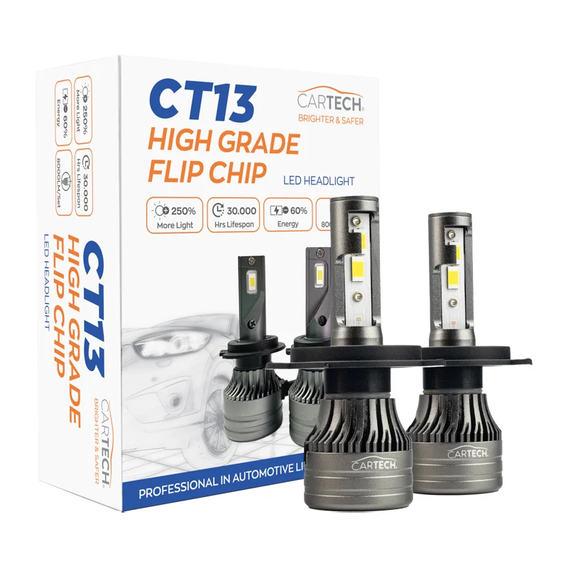 Φωτογραφία προϊόντος: ΛΑΜΠΕΣ LED CT13 H4 HI-LOW BEAM SHORT 60W WHITE 6500K CARTECH