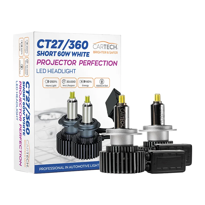 Φωτογραφία προϊόντος: ΛΑΜΠΕΣ LED CT27/360 H7 SHORT 60W WHITE 6500K CARTECH