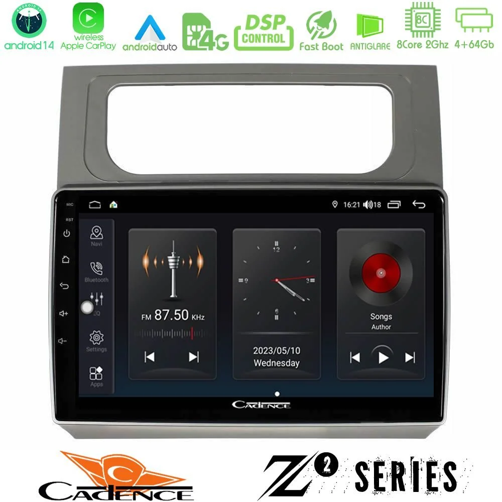 Φωτογραφία προϊόντος: Bizzar Cadence Z2 Series 8Core Android14 4+64GB VW Touran 2011-2015 Navigation Multimedia Tablet 10 Με Carplay & Android Auto