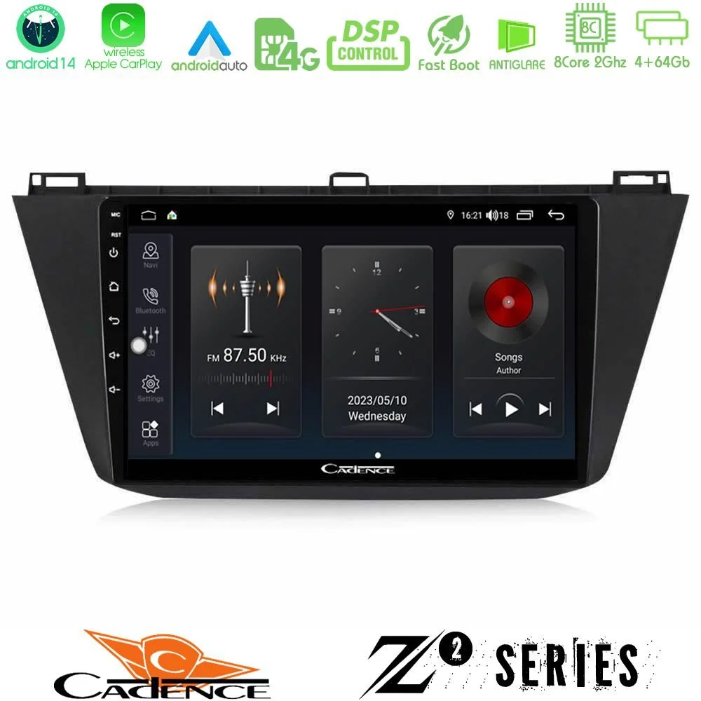 Φωτογραφία προϊόντος: Bizzar Cadence Z2 Series 8Core Android14 4+64GB Vw Tiguan 2016-2022 Navigation Multimedia Tablet 10 Με Carplay & Android Auto