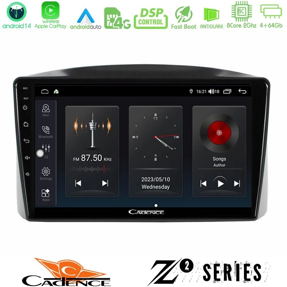 Φωτογραφία προϊόντος: Bizzar Cadence Z2 Series 8Core Android14 4+64GB Jeep Grand Cherokee 2005-2007 Navigation Multimedia Tablet 10 Με Carplay & Android Auto Με Carplay & Android Auto