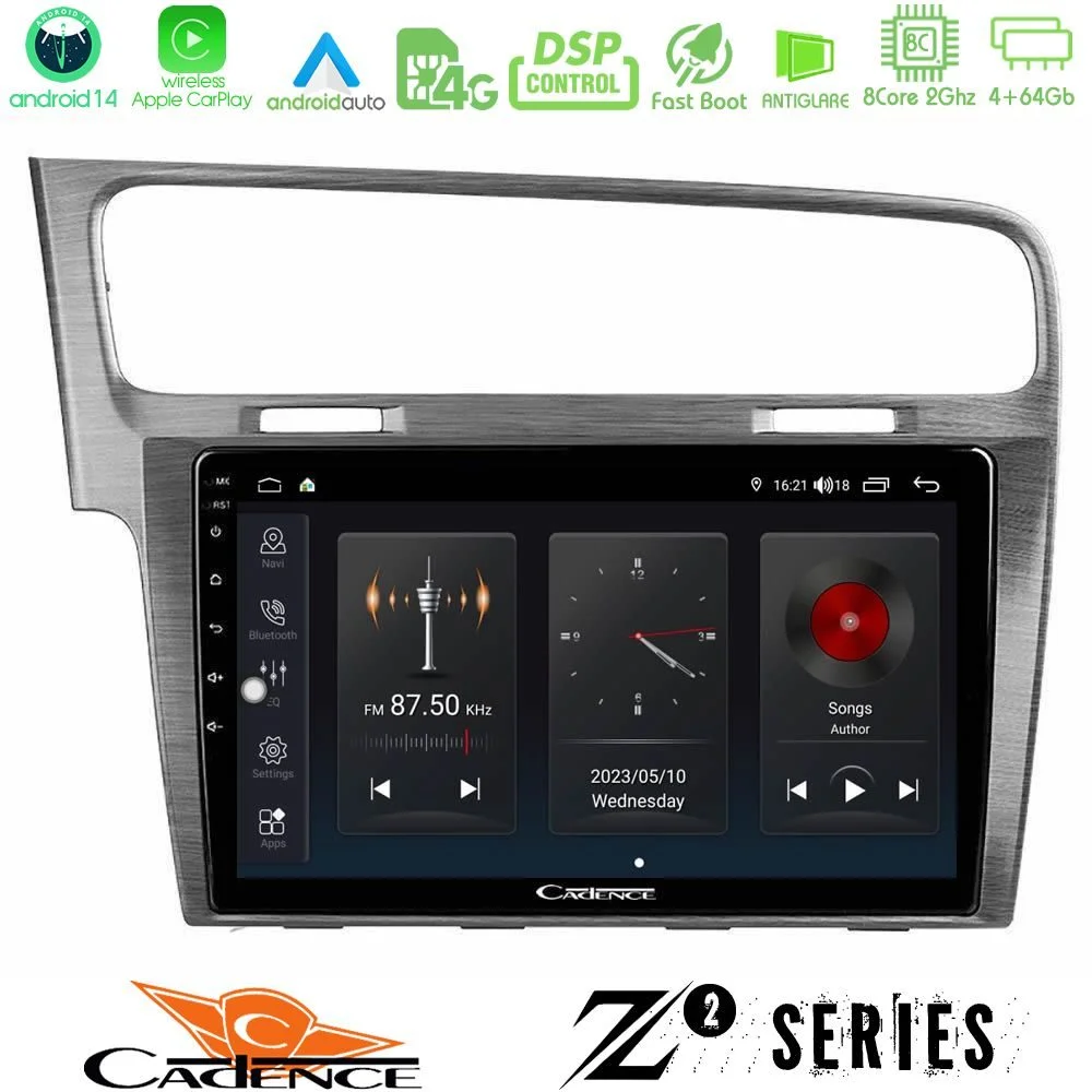Φωτογραφία προϊόντος: Bizzar Cadence Z2 Series 8Core Android14 4+64GB VW GOLF 7 Navigation Multimedia Tablet 10 Με Carplay & Android Auto