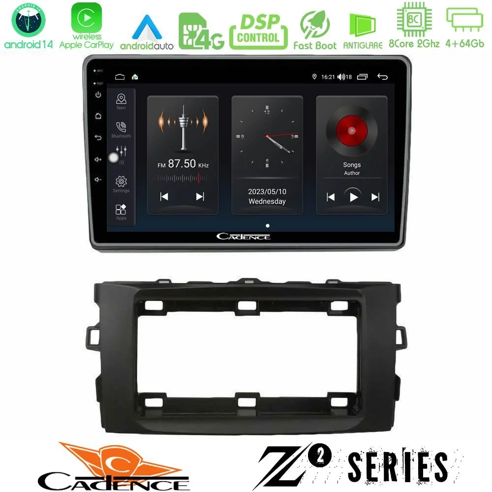Φωτογραφία προϊόντος: Bizzar Cadence Z2 Series 8Core Android14 4+64GB Toyota Auris 2013-2016 Navigation Multimedia Tablet 10 Με Carplay & Android Auto