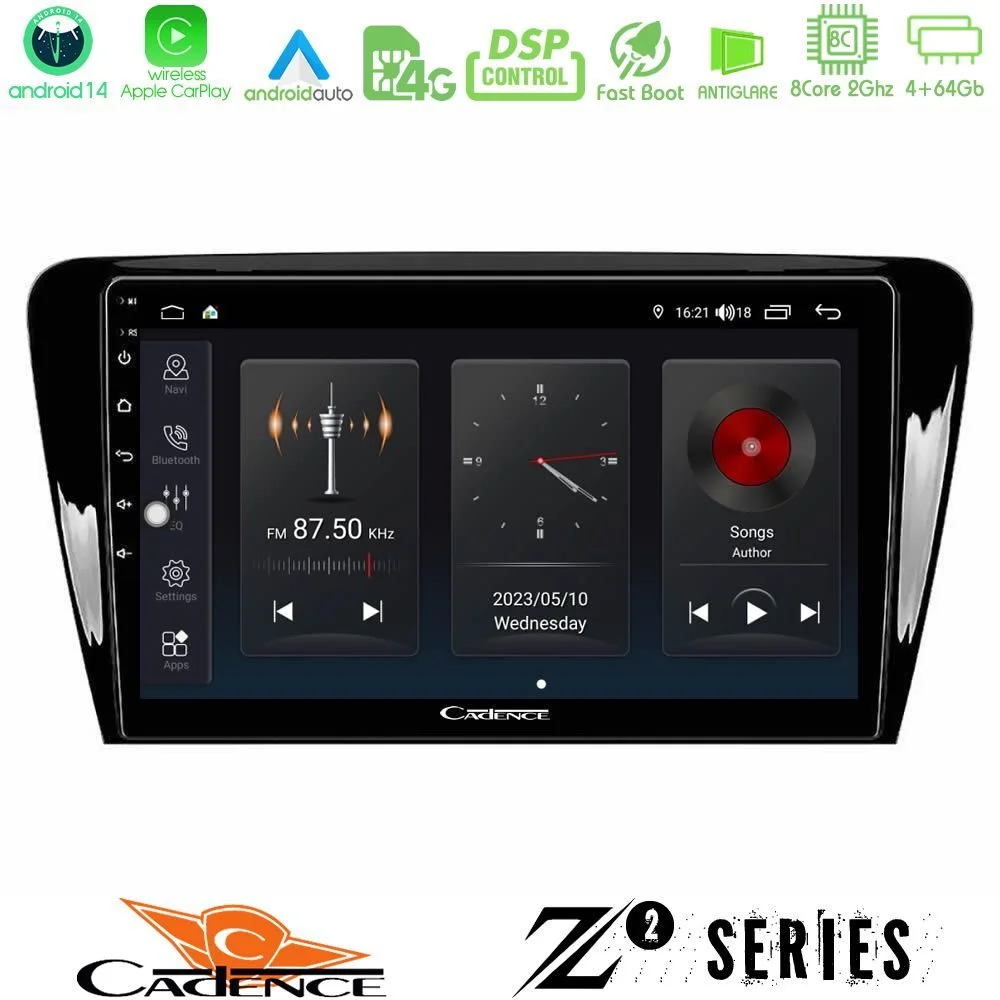 Φωτογραφία προϊόντος: Bizzar Cadence Z2 Series 8Core Android14 4+64GB Skoda Octavia 7 Navigation Multimedia Tablet 10 Με Carplay & Android Auto