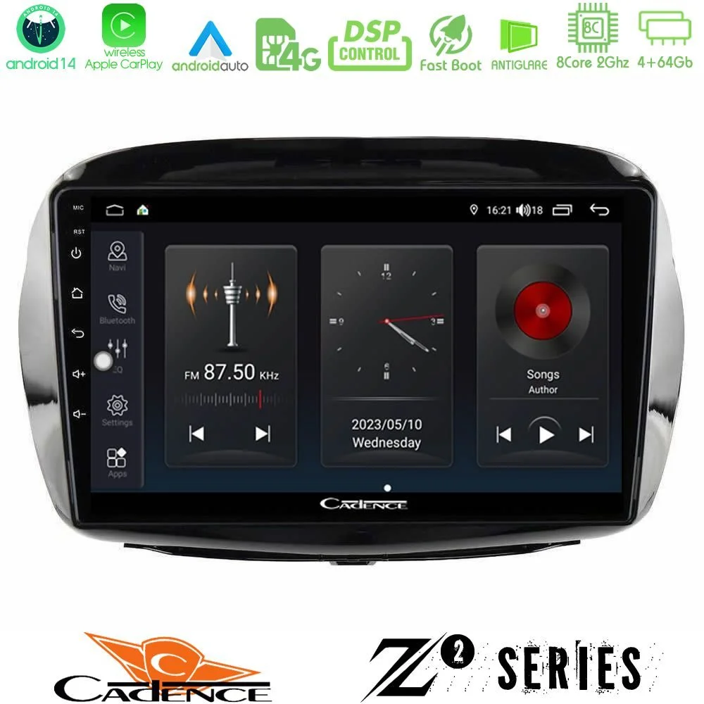 Φωτογραφία προϊόντος: Bizzar Cadence Z2 Series 8Core Android14 4+64GB Honda FR-V 2004-2009 Navigation Multimedia Tablet 10 Με Carplay & Android Auto