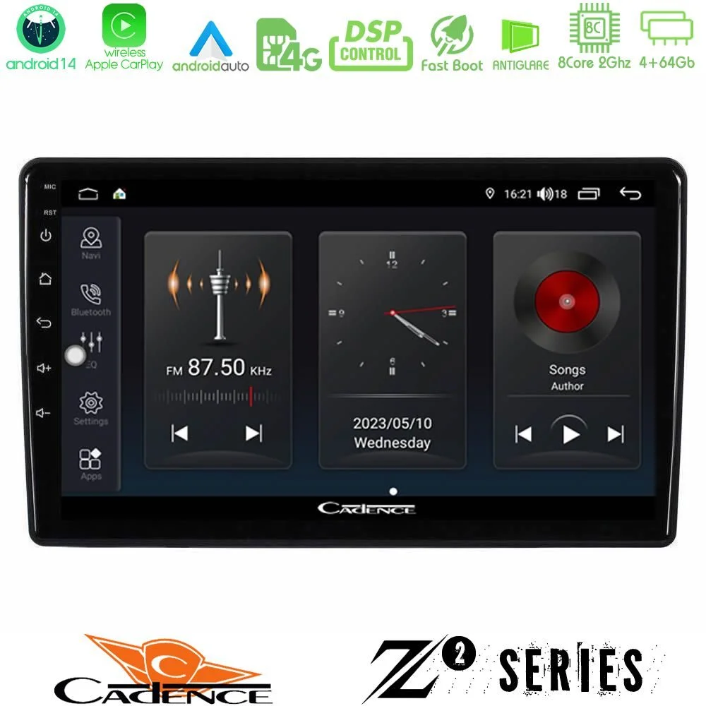 Φωτογραφία προϊόντος: Bizzar Cadence Z2 Series 8Core Android14 4+64GB Opel Combo/Vectra /Vivaro/Agila Navigation Multimedia Tablet 10 Με Carplay & Android Auto