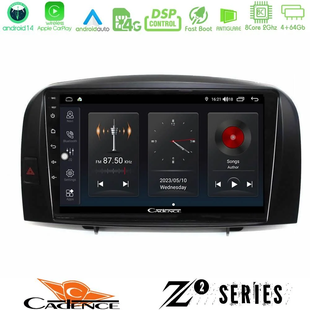 Φωτογραφία προϊόντος: Bizzar Cadence Z2 Series 8Core Android14 4+64GB Hyundai Sonata 2005-2009 Navigation Multimedia Tablet 10 Με Carplay & Android Auto
