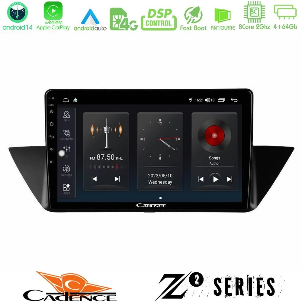 Φωτογραφία προϊόντος: Cadence Z2 Series 8Core Android14 4+64GB BMW Χ1 E84 Navigation Multimedia Tablet 10 Με Carplay & Android Auto