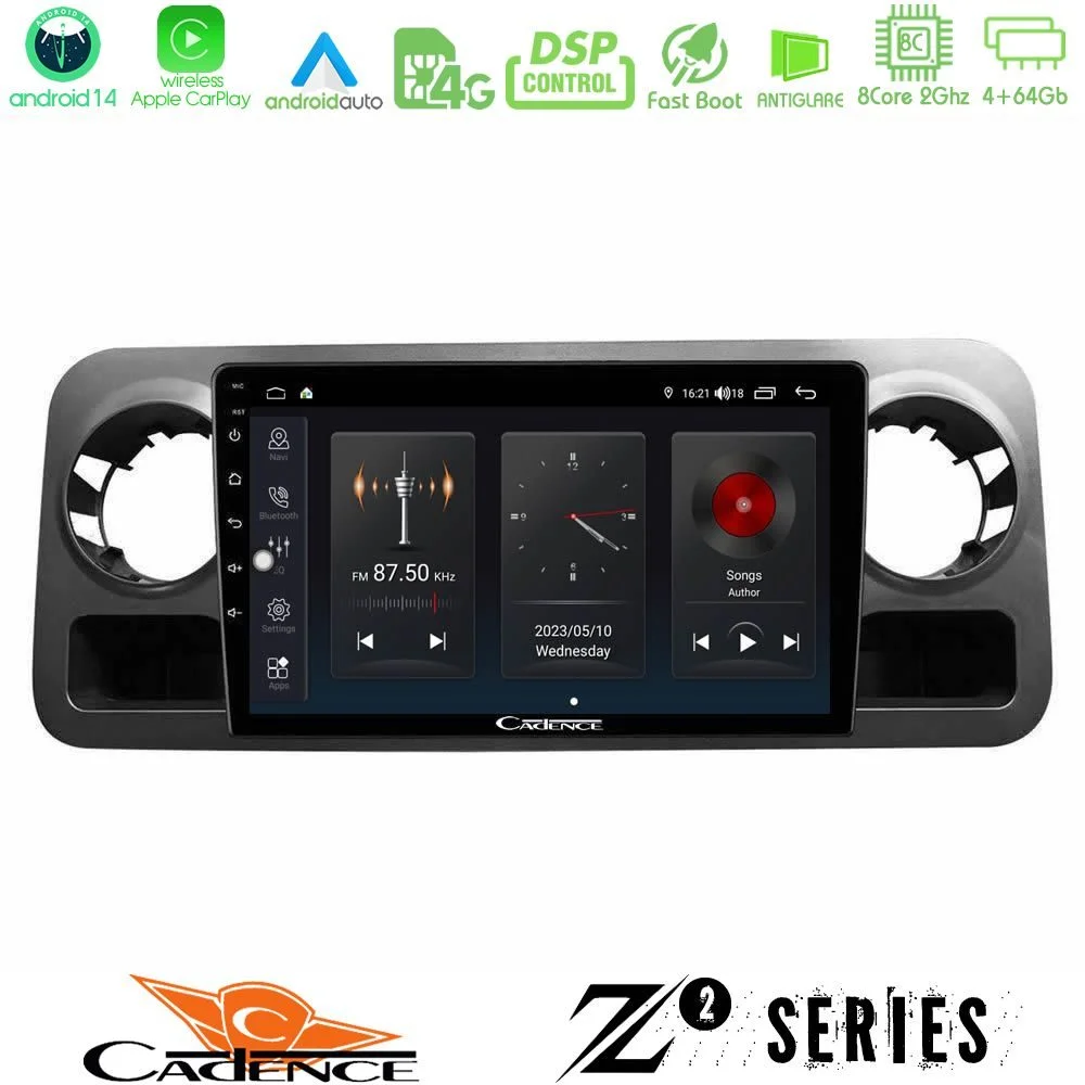 Φωτογραφία προϊόντος: Bizzar Cadence Z2 Series 8Core Android14 4+64GB Mercedes Sprinter W907 Navigation Multimedia Tablet 10 Με Carplay & Android Auto