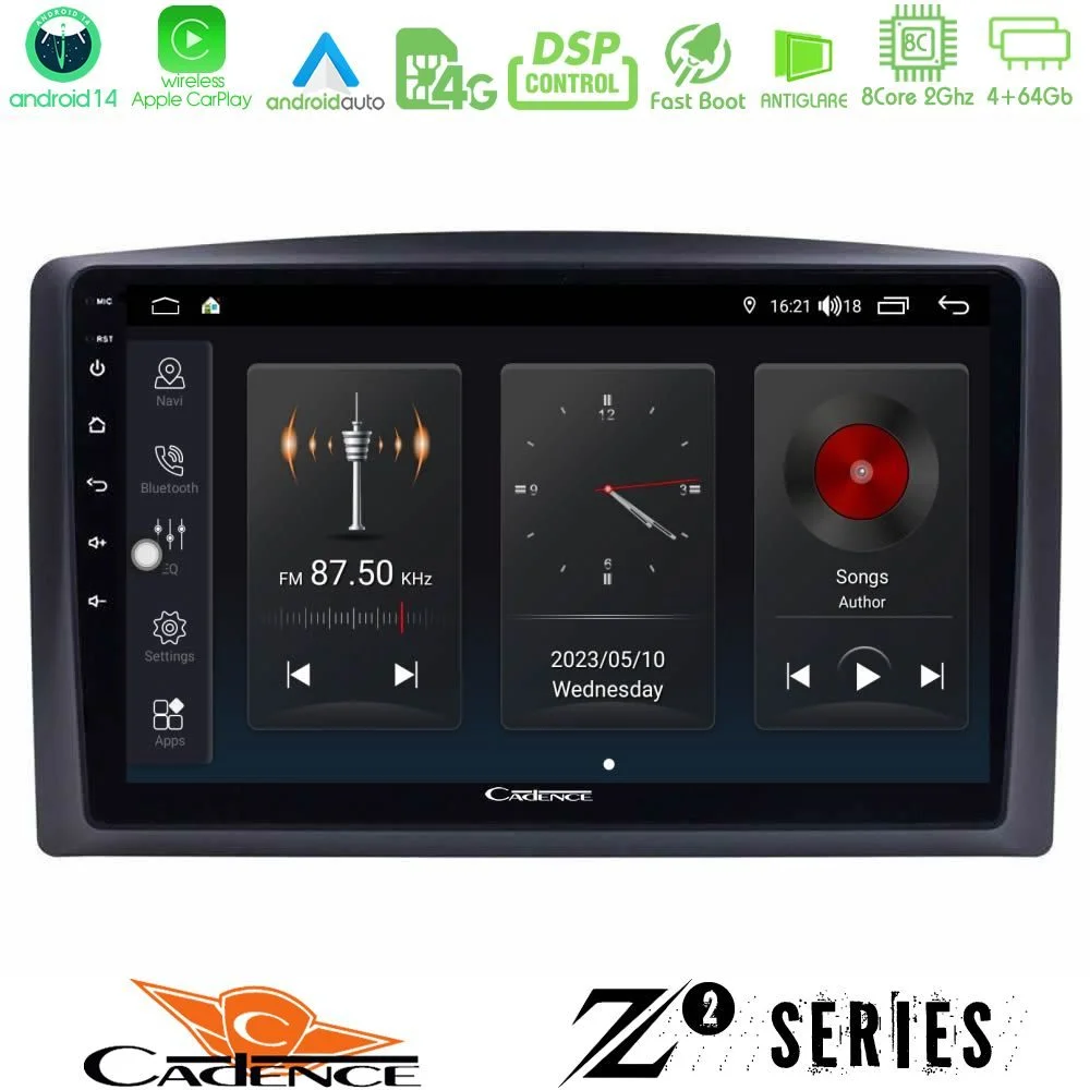 Φωτογραφία προϊόντος: Bizzar Cadence Z2 Series 8Core Android14 4+64GB Mercedes Vito 2015-2021 Navigation Multimedia Tablet 10 Με Carplay & Android Auto