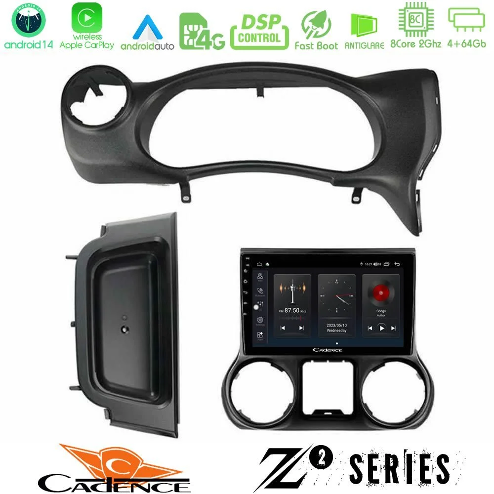 Φωτογραφία προϊόντος: Bizzar Cadence Z2 Series 8Core Android14 4+64GB Jeep Wrangler 2014-2017 Navigation Multimedia Tablet 10 Με Carplay & Android Auto