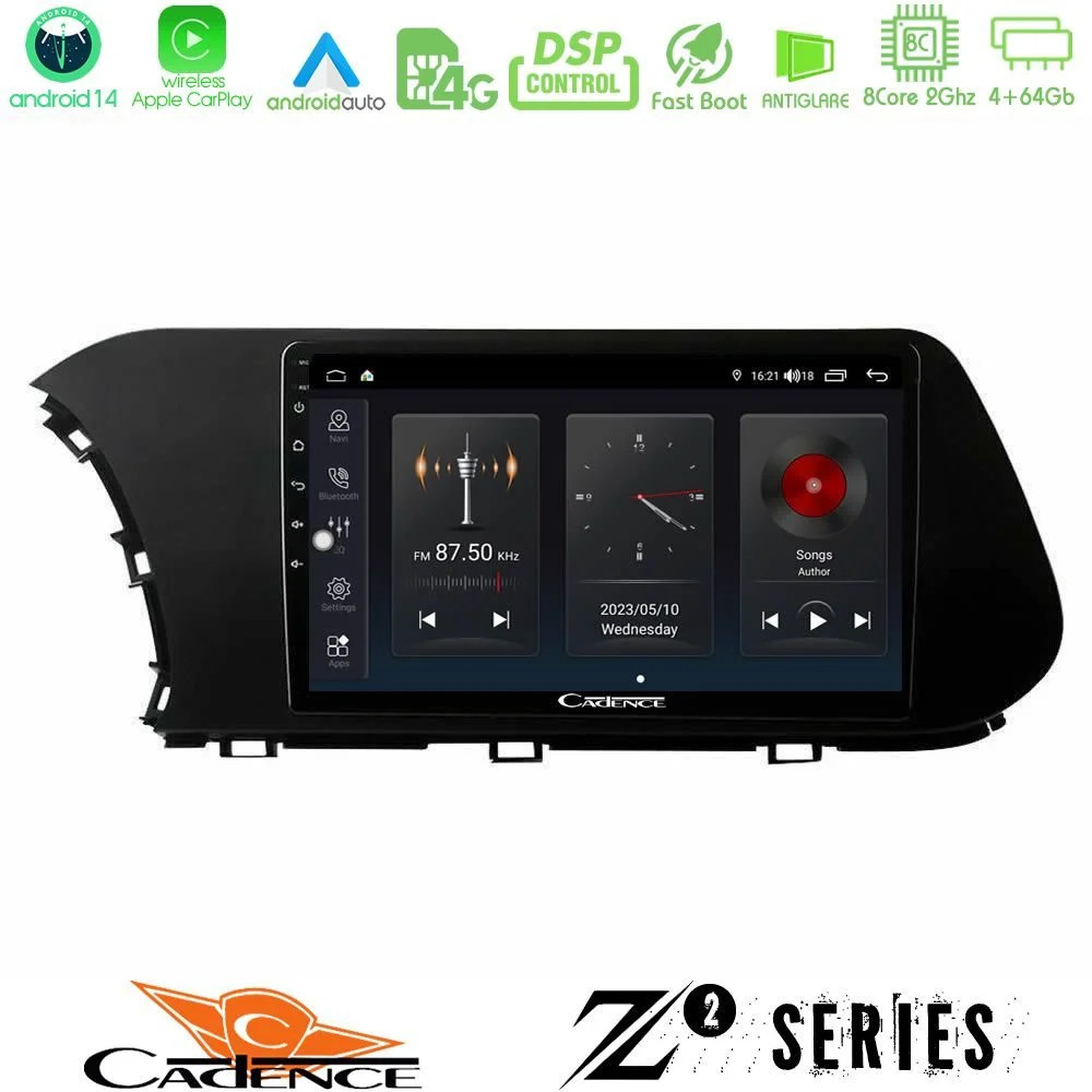 Φωτογραφία προϊόντος: Cadence Z2 Series 8Core Android14 4+64GB Hyundai i20 2021-2023 Navigation Multimedia Tablet 10 Με Carplay & Android Auto