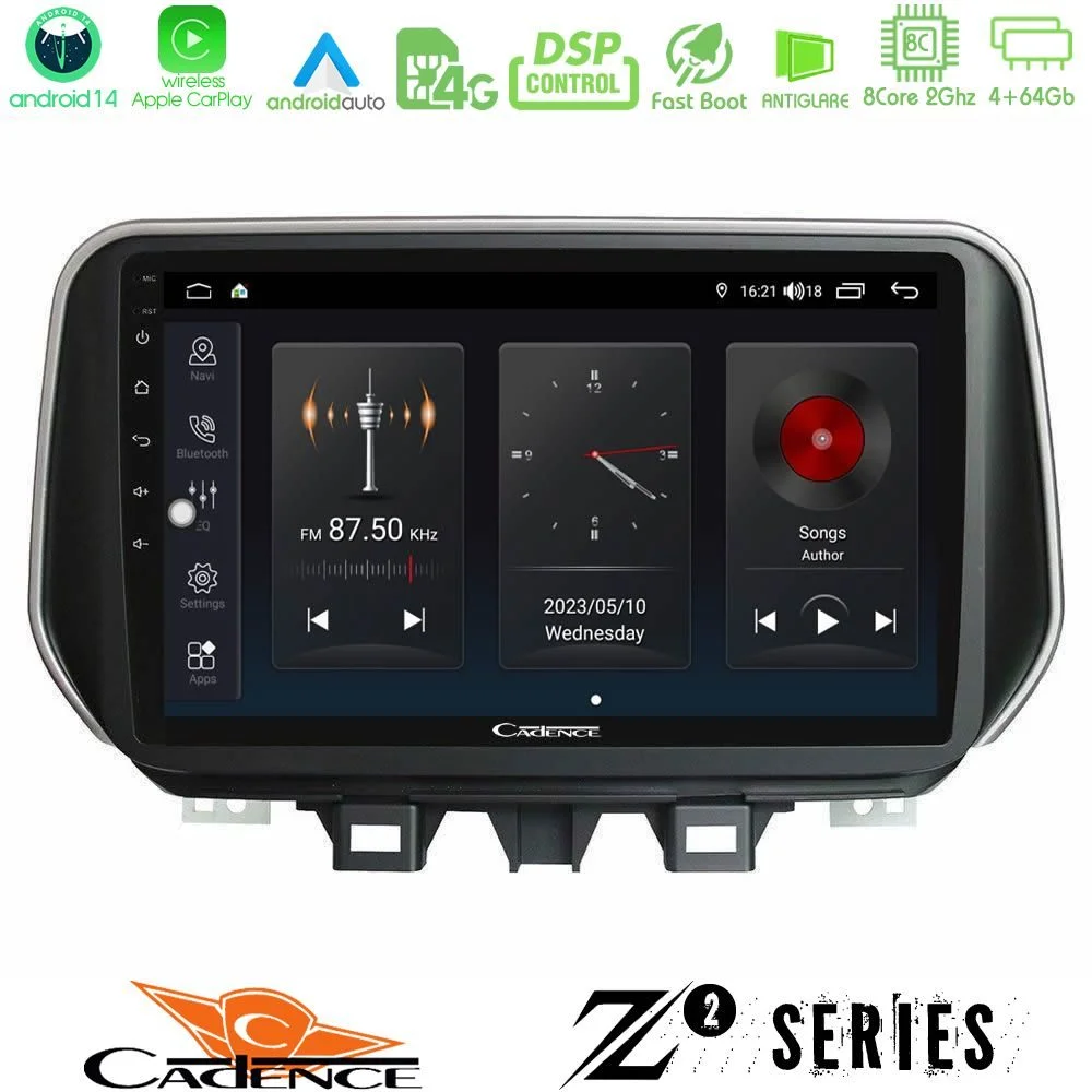 Φωτογραφία προϊόντος: Cadence Z2 Series 8Core Android14 4+64GB Hyundai ix35 Navigation Multimedia Tablet 10 Με Carplay & Android Auto