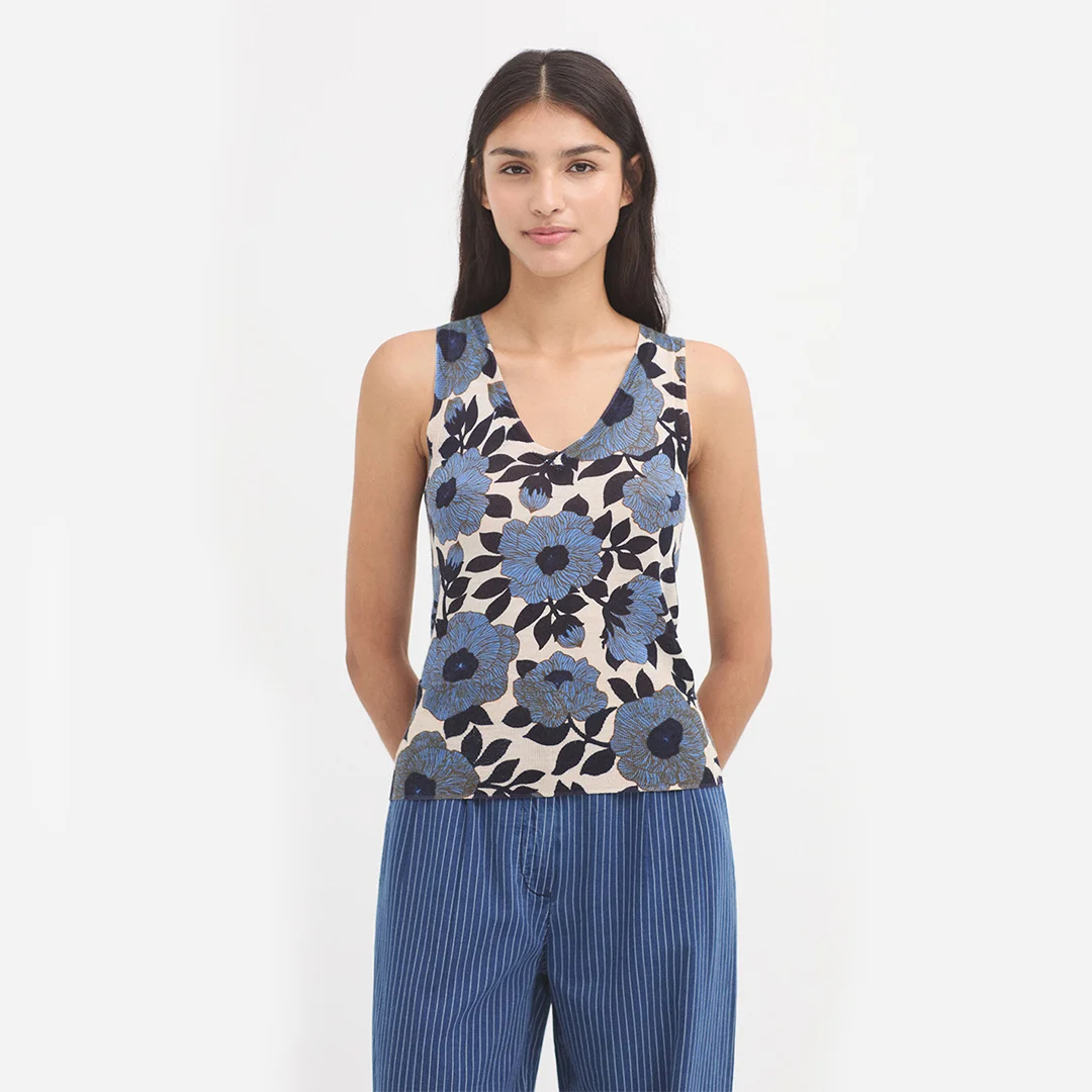 Φωτογραφία προϊόντος: Nice Things "Camelia Print" Top WKU026 620 Ecru - Light Blue Floral