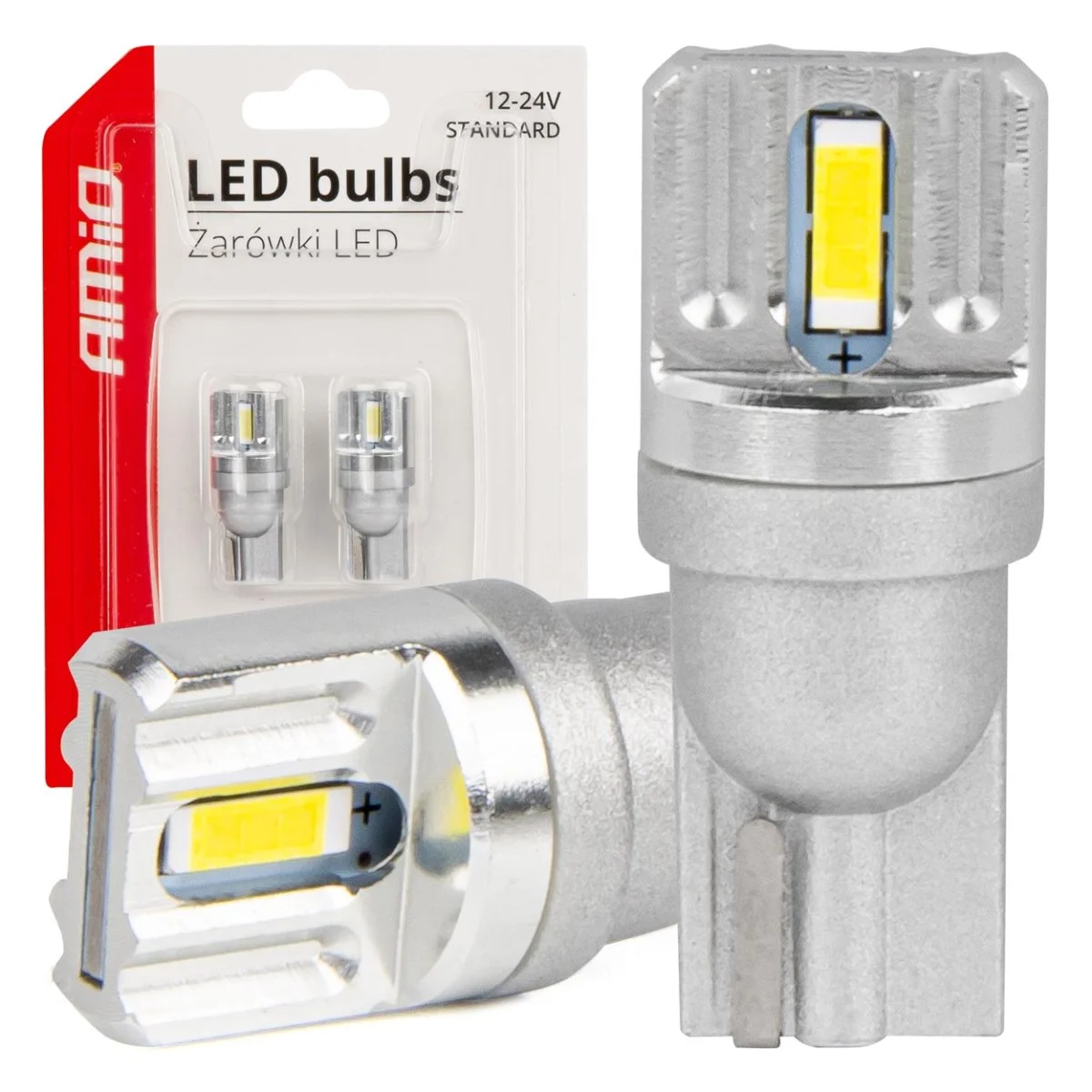 Φωτογραφία προϊόντος: AMIO ΛΑΜΠΑΚΙΑ LED T10 W5W 12/24V LED 2x1860SMD STANDARD ΛΕΥΚΑ ΑΜΙΟ - 2 ΤΕΜ. 03719/AM