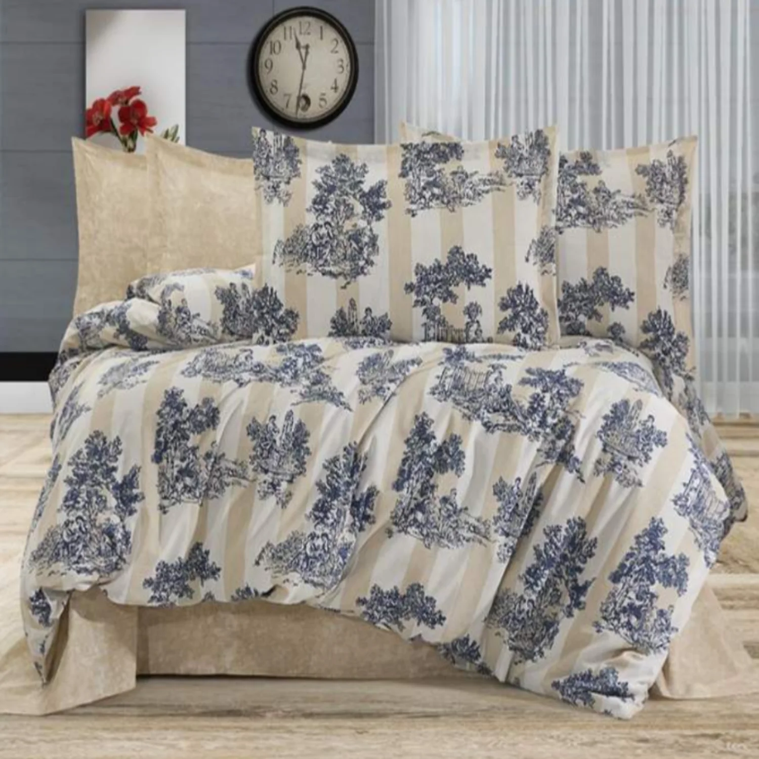 Φωτογραφία προϊόντος: MayHome Σετ Σεντόνια Polycotton King Size 2520646512-1 με Λάστιχο (Π: 180cm x Μ: 200cm x Υ: 30cm) – Floral