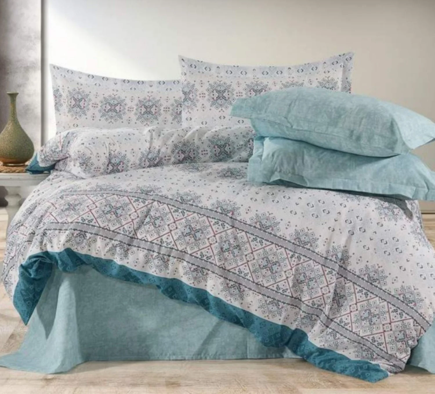 Φωτογραφία προϊόντος: MayHome Σετ Σεντόνια Polycotton King Size 2520646537 (Π: 280cm x Μ: 240cm) – Γεωμετρικό