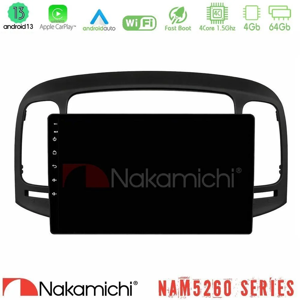 Φωτογραφία προϊόντος: Nakamichi NAM5260 Series 4Core Android13 4+64GB Hyundai Accent 2006-2011 Navigation Multimedia Tablet 9 Με Carplay & Android Auto