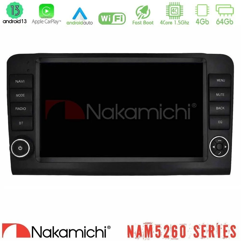 Φωτογραφία προϊόντος: Nakamichi NAM5260 Series 4Core Android13 4+64GB Mercedes ML/GL Class W164 2006-2011 Navigation Multimedia Tablet 9 Με Carplay & Android Auto (OEM Look)