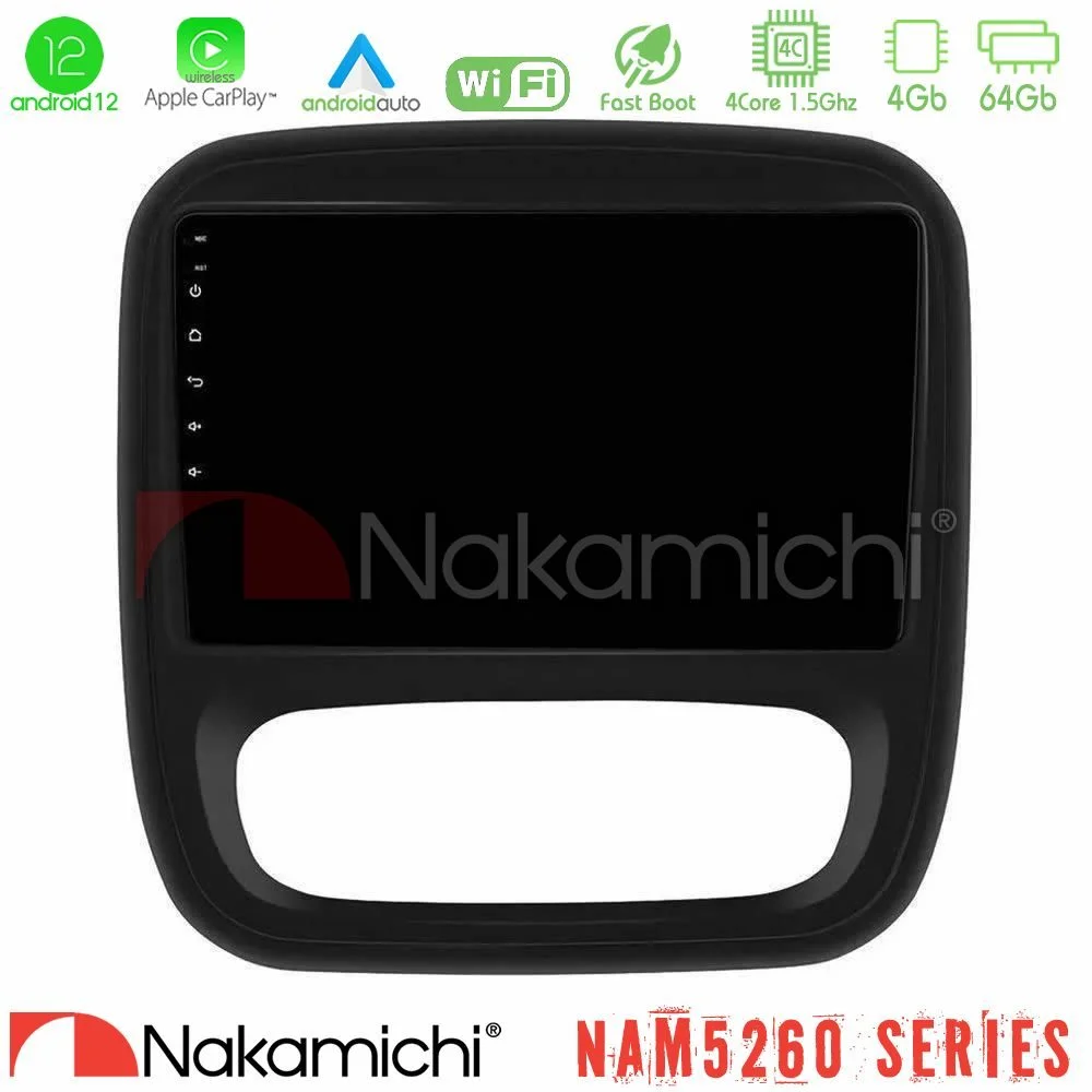 Φωτογραφία προϊόντος: Nakamichi NAM5260 Series 4Core Android12 4+64GB Renault/Nissan/Opel/Fiat Navigation Multimedia Tablet 9 Με Carplay & Android Auto
